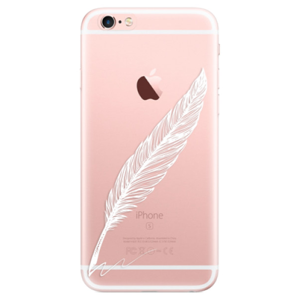 Odolné silikonové pouzdro iSaprio - Writing By Feather - white - iPhone 6 Plus/6S Plus