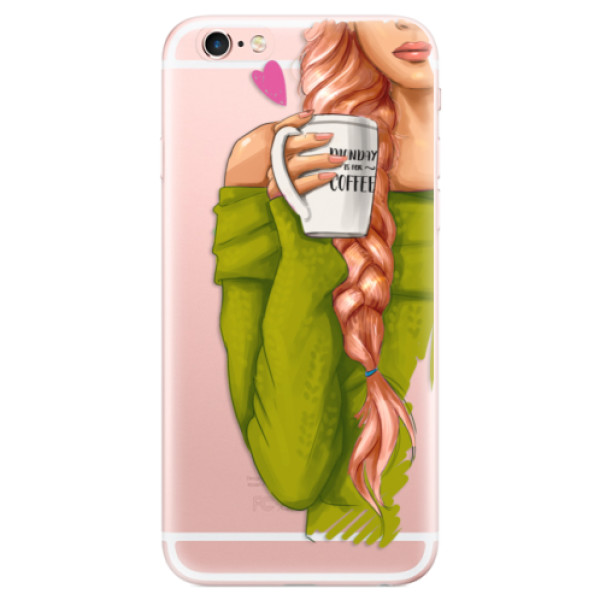 Odolné silikonové pouzdro iSaprio - My Coffe and Redhead Girl - iPhone 6 Plus/6S Plus