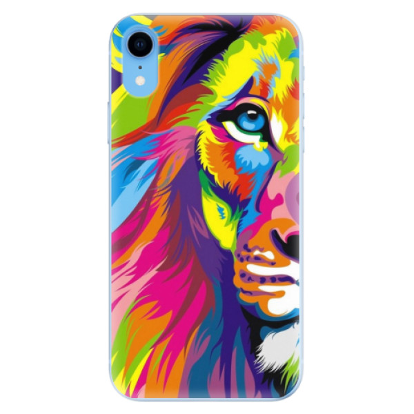 Odolné silikonové pouzdro iSaprio - Rainbow Lion na mobil Apple iPhone XR (Odolné silikonové pouzdro, kryt, obal iSaprio - Rainbow Lion na mobil Apple iPhone XR)