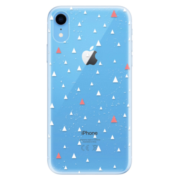 Odolné silikonové pouzdro iSaprio - Abstract Triangles 02 - white - iPhone XR