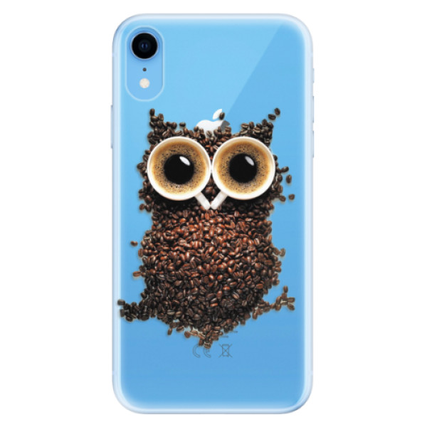 Odolné silikonové pouzdro iSaprio - Owl And Coffee na mobil Apple iPhone XR (Odolné silikonové pouzdro, kryt, obal iSaprio - Owl And Coffee na mobil Apple iPhone XR)