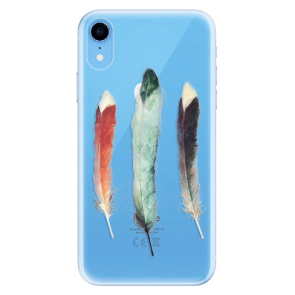 Odolné silikonové pouzdro iSaprio - Three Feathers - iPhone XR