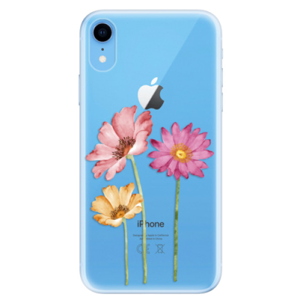 Odolné silikonové pouzdro iSaprio - Three Flowers na mobil Apple iPhone XR (Odolné silikonové pouzdro, kryt, obal iSaprio - Three Flowers na mobil Apple iPhone XR)