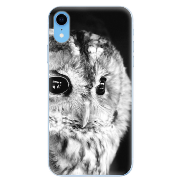 Odolné silikonové pouzdro iSaprio - BW Owl - iPhone XR