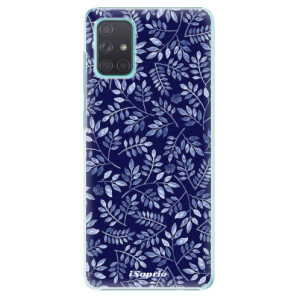 Plastové pouzdro iSaprio - Blue Leaves 05 na mobil Samsung Galaxy A71