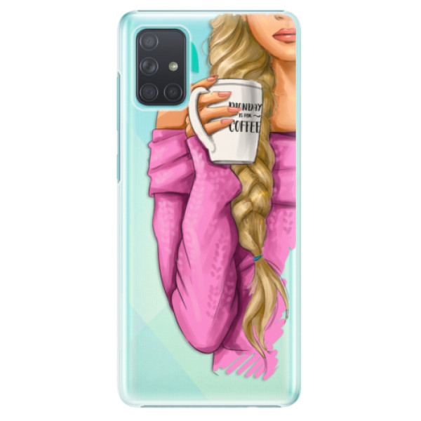 Plastové pouzdro iSaprio - My Coffe and Blond Girl - Samsung Galaxy A71