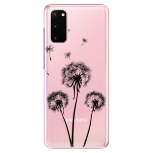 Plastové pouzdro iSaprio - Three Dandelions - black na mobil Samsung Galaxy S20