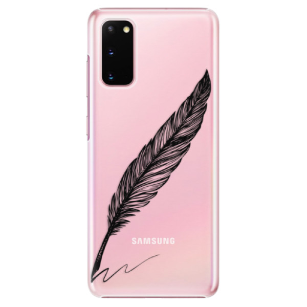 Plastové pouzdro iSaprio - Writing By Feather - black - Samsung Galaxy S20