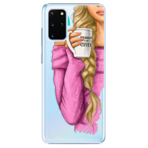 Plastové pouzdro iSaprio - My Coffe and Blond Girl na mobil Samsung Galaxy S20 Plus