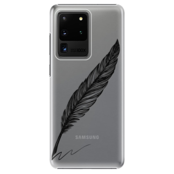 Plastové pouzdro iSaprio - Writing By Feather - black - Samsung Galaxy S20 Ultra