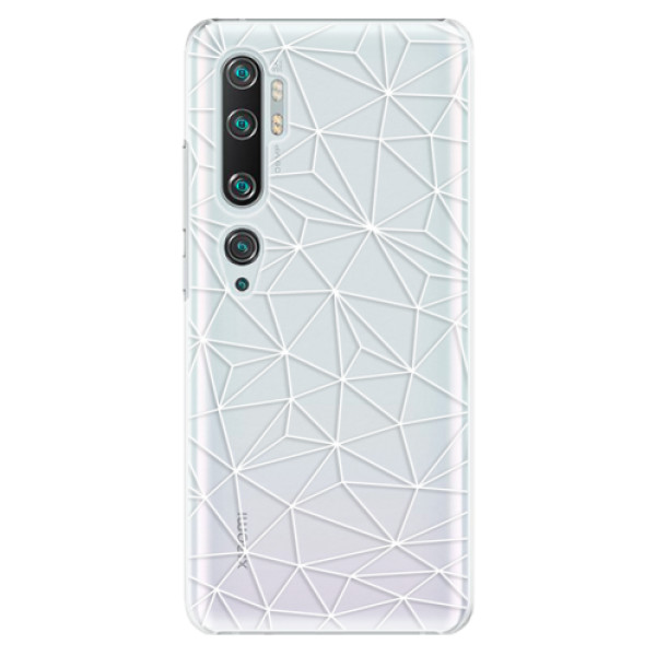 Plastové pouzdro iSaprio - Abstract Triangles 03 - white - Xiaomi Mi Note 10 / Note 10 Pro
