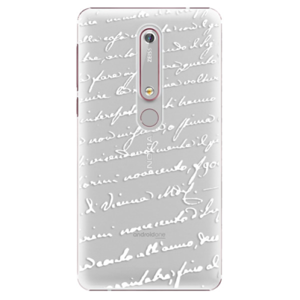 Plastové pouzdro iSaprio - Handwriting 01 - white - Nokia 6.1