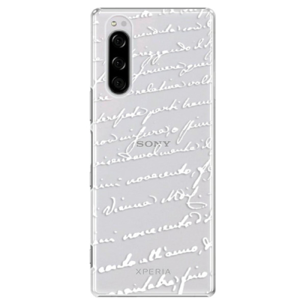 Plastové pouzdro iSaprio - Handwriting 01 - white - Sony Xperia 5