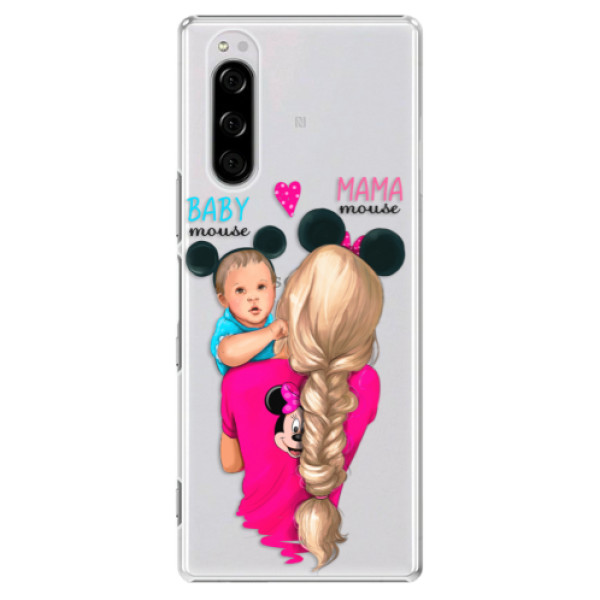 Plastové pouzdro iSaprio - Mama Mouse Blonde and Boy na mobil Sony Xperia 5 - výprodej