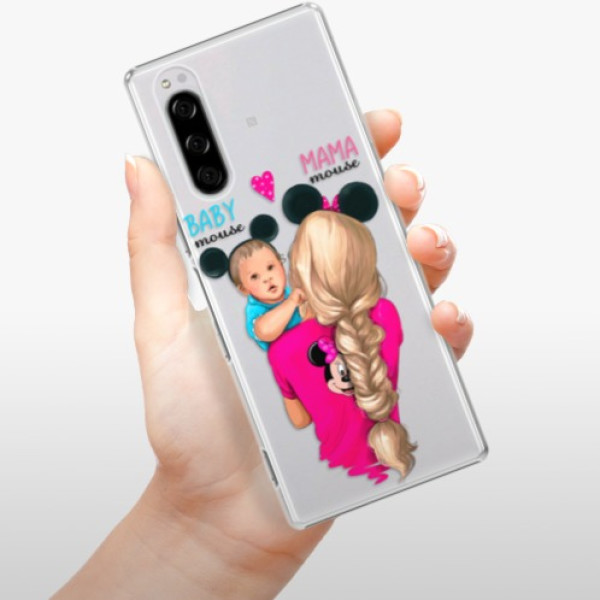 Plastové pouzdro iSaprio - Mama Mouse Blonde and Boy na mobil Sony Xperia 5 - VÝPRODEJ