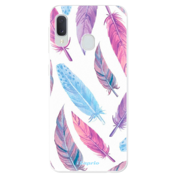 Odolné silikonové pouzdro iSaprio - Feather Pattern 10 na mobil Samsung Galaxy A20e (Odolný silikonový obal, kryt pouzdro iSaprio - Feather Pattern 10 - na mobilní telefon Samsung Galaxy A20e)