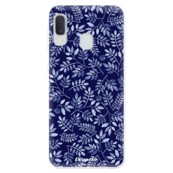 Odolné silikonové pouzdro iSaprio - Blue Leaves 05 na mobil Samsung Galaxy A20e (Odolný silikonový obal, kryt pouzdro iSaprio - Blue Leaves 05 - na mobilní telefon Samsung Galaxy A20e)