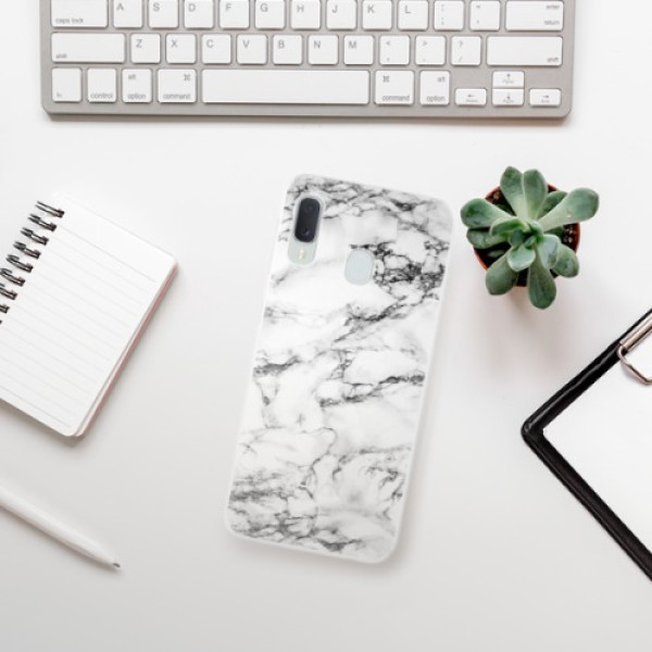 Silikonové pouzdro iSaprio - Samsung Galaxy A20e - White Marble 01