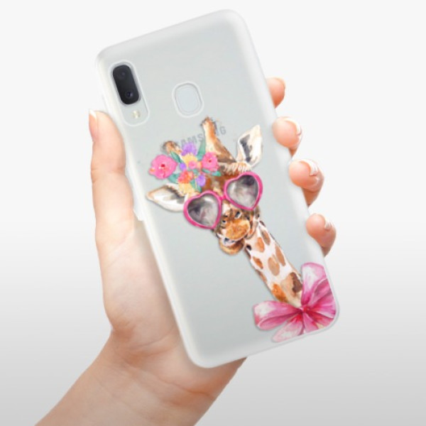 Silikonové pouzdro iSaprio - Samsung Galaxy A20e - Lady Giraffe