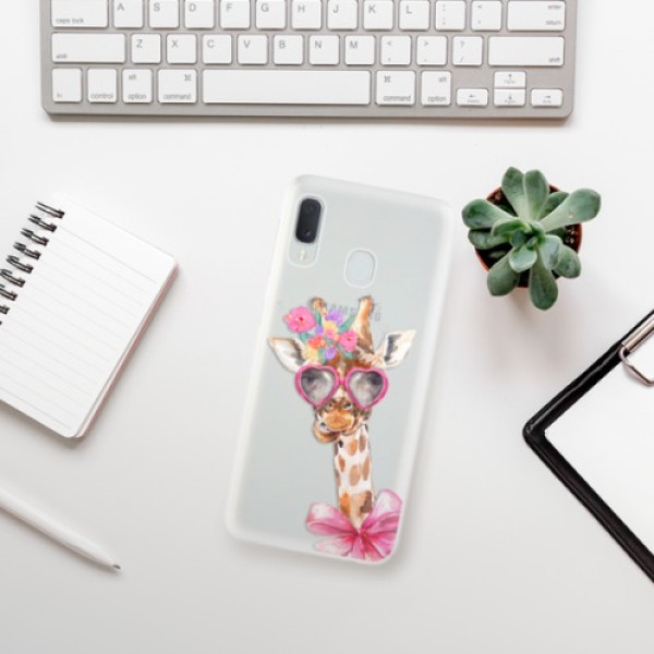 Silikonové pouzdro iSaprio - Samsung Galaxy A20e - Lady Giraffe