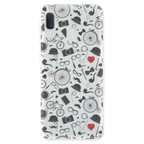 Odolné silikonové pouzdro iSaprio - Vintage Pattern 01 - black - Samsung Galaxy A20e