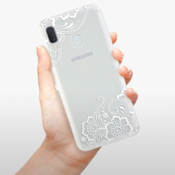 Silikonové pouzdro iSaprio - Samsung Galaxy A20e - White Lace 02