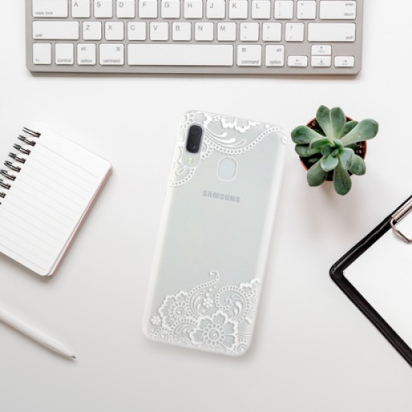 Silikonové pouzdro iSaprio - Samsung Galaxy A20e - White Lace 02