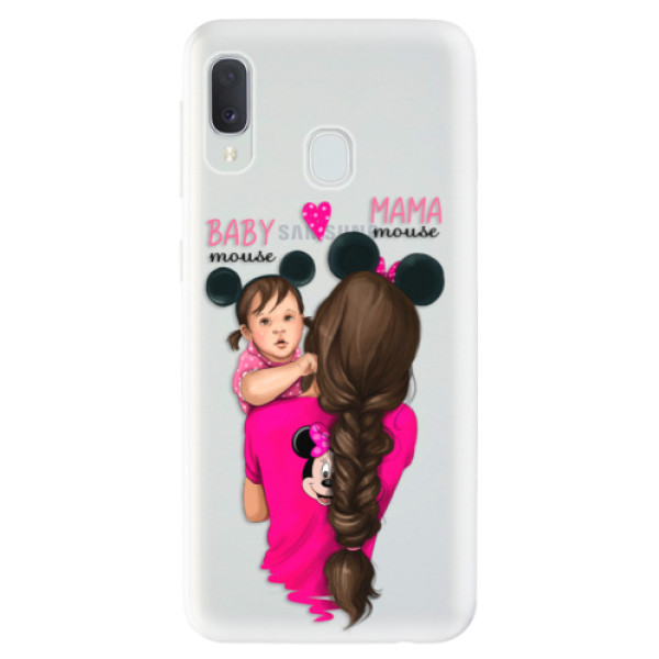 Odolné silikonové pouzdro iSaprio - Mama Mouse Brunette and Girl - Samsung Galaxy A20e
