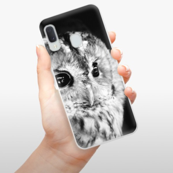 Silikonové pouzdro iSaprio - Samsung Galaxy A20e - BW Owl