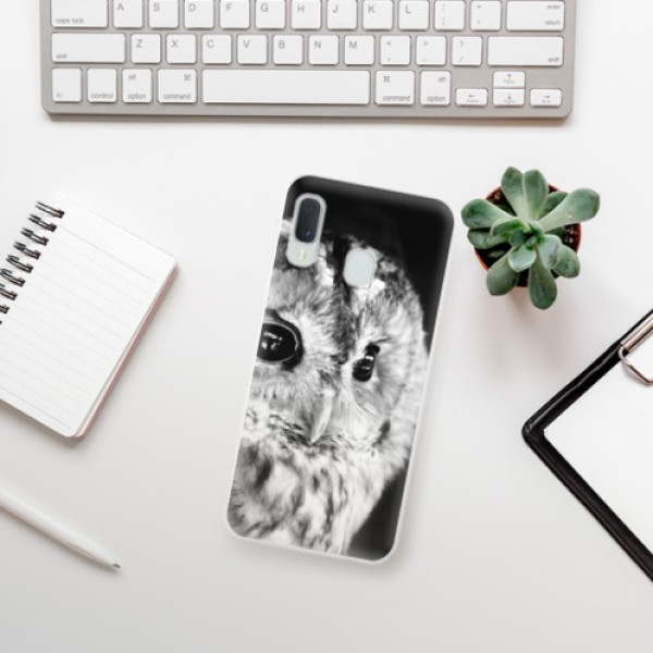 Silikonové pouzdro iSaprio - Samsung Galaxy A20e - BW Owl