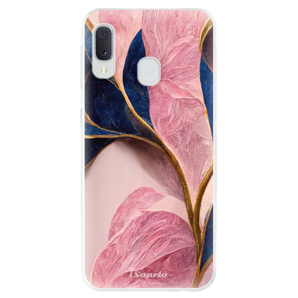 Odolné silikonové pouzdro iSaprio - Pink Blue Leaves - Samsung Galaxy A20e
