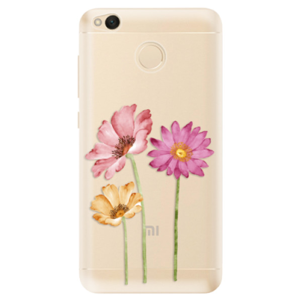 Odolné silikonové pouzdro iSaprio - Three Flowers - Xiaomi Redmi 4X