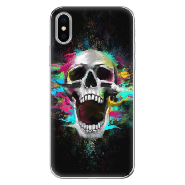 Odolné silikonové pouzdro iSaprio - Skull in Colors na mobil Apple iPhone X (Odolný silikonový obal, kryt pouzdro iSaprio - Skull in Colors - na mobilní telefon Apple iPhone X)