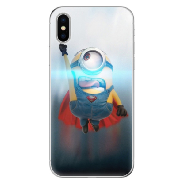 Odolné silikonové pouzdro iSaprio - Mimons Superman 02 na mobil Apple iPhone X (Odolný silikonový obal, kryt pouzdro iSaprio - Mimons Superman 02 - na mobilní telefon Apple iPhone X)