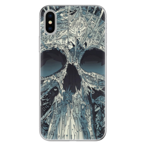Odolné silikonové pouzdro iSaprio - Abstract Skull na mobil Apple iPhone X (Odolný silikonový obal, kryt pouzdro iSaprio - Abstract Skull - na mobilní telefon Apple iPhone X)