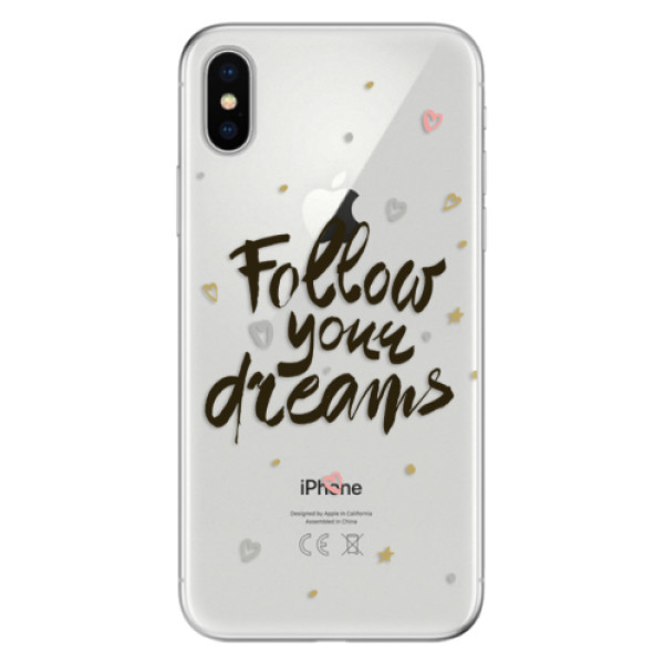 Odolné silikonové pouzdro iSaprio - Follow Your Dreams - black - iPhone X