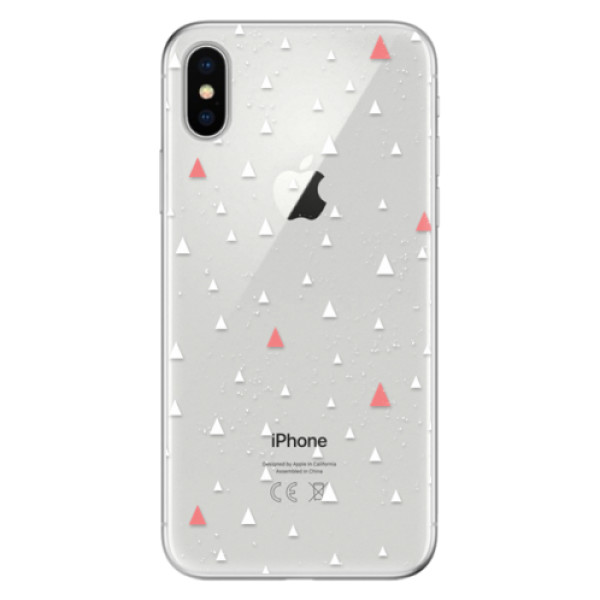 Odolné silikonové pouzdro iSaprio - Abstract Triangles 02 - white - iPhone X