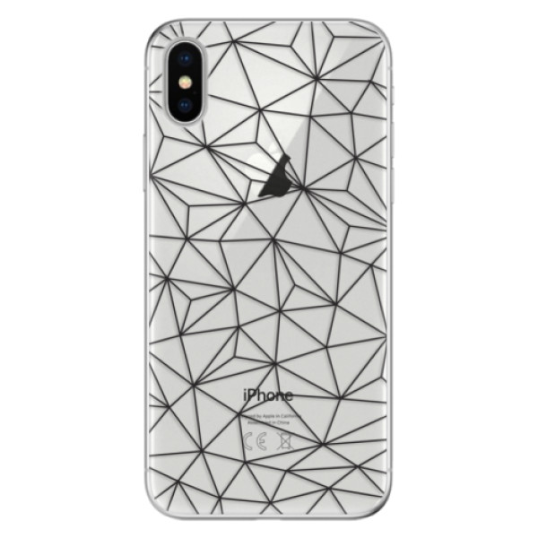 Odolné silikonové pouzdro iSaprio - Abstract Triangles 03 - black na mobil Apple iPhone X (Odolný silikonový obal, kryt pouzdro iSaprio - Abstract Triangles 03 - black - na mobilní telefon Apple iPhone X)
