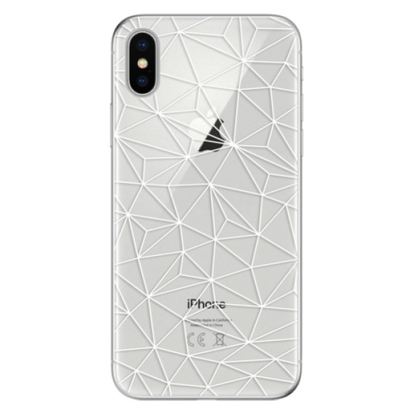 Odolné silikonové pouzdro iSaprio - Abstract Triangles 03 - white - iPhone X
