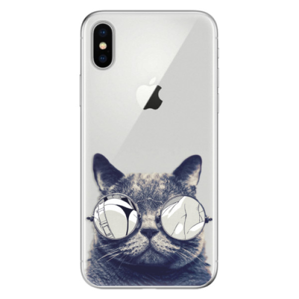 Odolné silikonové pouzdro iSaprio - Crazy Cat 01 na mobil Apple iPhone X (Odolný silikonový obal, kryt pouzdro iSaprio - Crazy Cat 01 - na mobilní telefon Apple iPhone X)