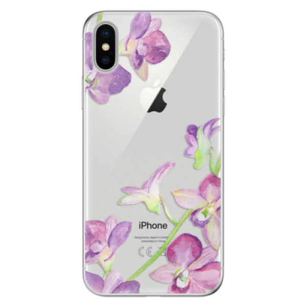 Odolné silikonové pouzdro iSaprio - Purple Orchid na mobil Apple iPhone X (Odolný silikonový obal, kryt pouzdro iSaprio - Purple Orchid - na mobilní telefon Apple iPhone X)