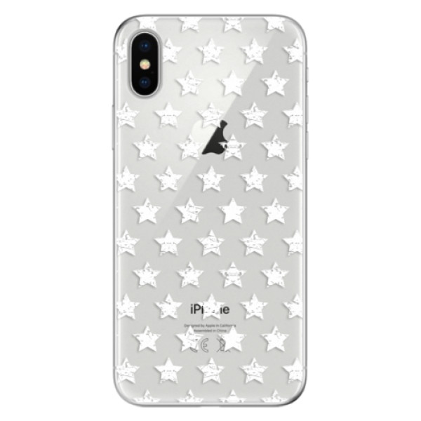 Odolné silikonové pouzdro iSaprio - Stars Pattern - white - iPhone X