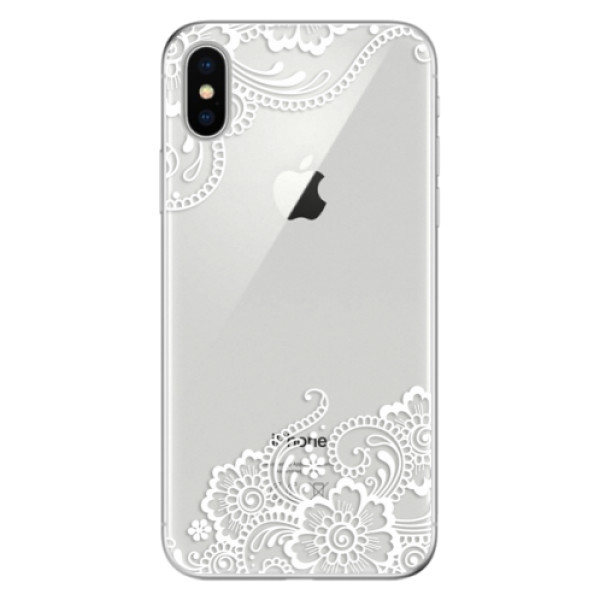 Odolné silikonové pouzdro iSaprio - White Lace 02 na mobil Apple iPhone X (Odolný silikonový obal, kryt pouzdro iSaprio - White Lace 02 - na mobilní telefon Apple iPhone X)