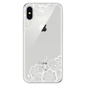 Silikonové pouzdro iSaprio - Apple iPhone X - White Lace 02