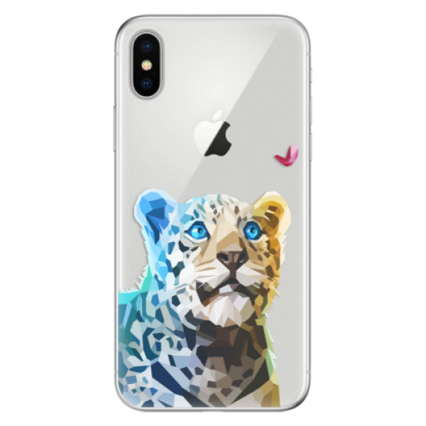 Odolné silikonové pouzdro iSaprio - Leopard With Butterfly - iPhone X