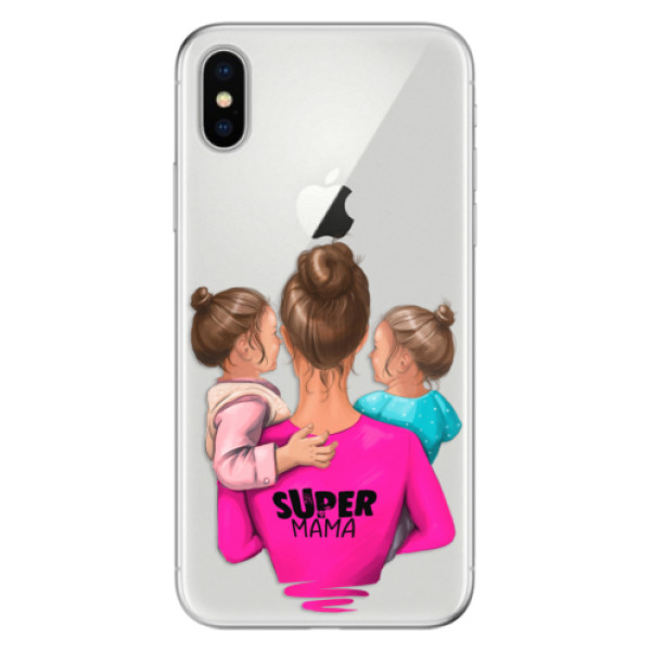 Odolné silikonové pouzdro iSaprio - Super Mama - Two Girls na mobil Apple iPhone X (Odolný silikonový obal, kryt pouzdro iSaprio - Super Mama - Two Girls - na mobilní telefon Apple iPhone X)