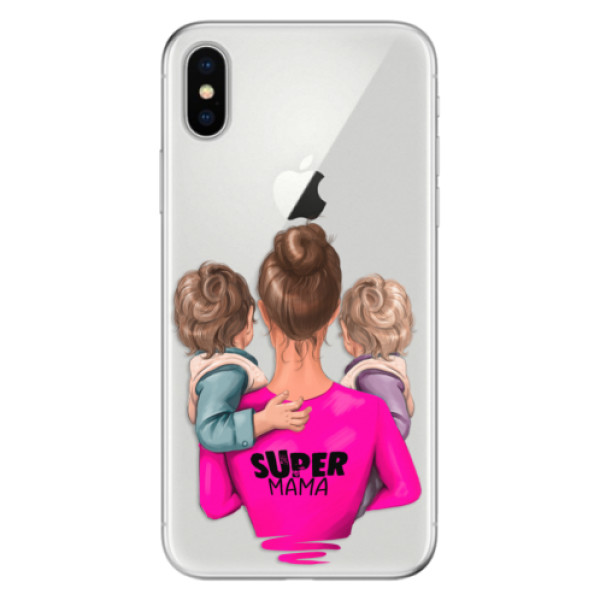 Odolné silikonové pouzdro iSaprio - Super Mama - Two Boys - iPhone X