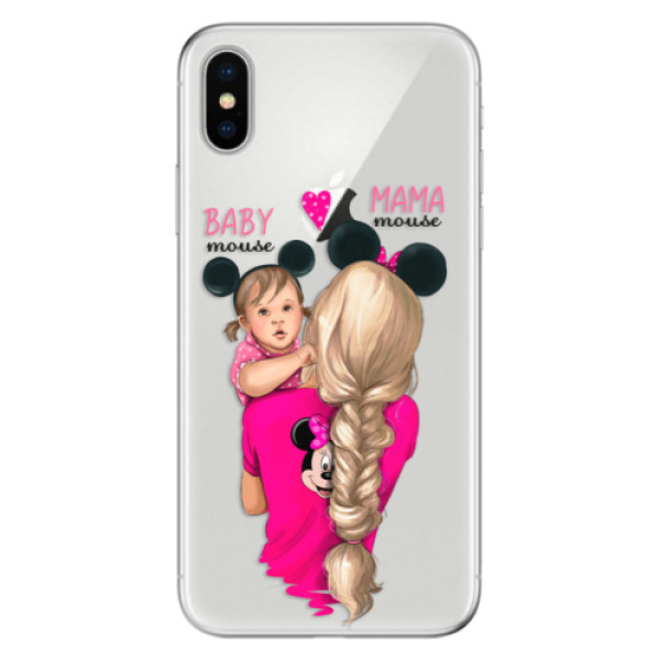 Odolné silikonové pouzdro iSaprio - Mama Mouse Blond and Girl - iPhone X