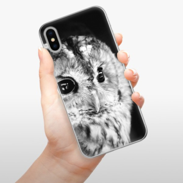Silikonové pouzdro iSaprio - Apple iPhone X - BW Owl