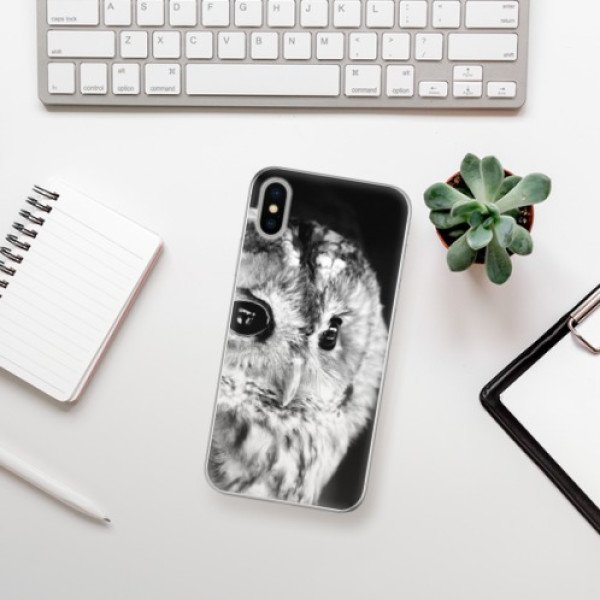 Silikonové pouzdro iSaprio - Apple iPhone X - BW Owl